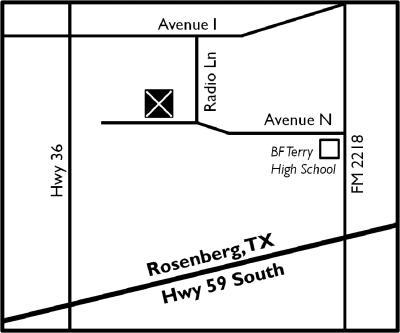 Map to Avenue N church of Christ